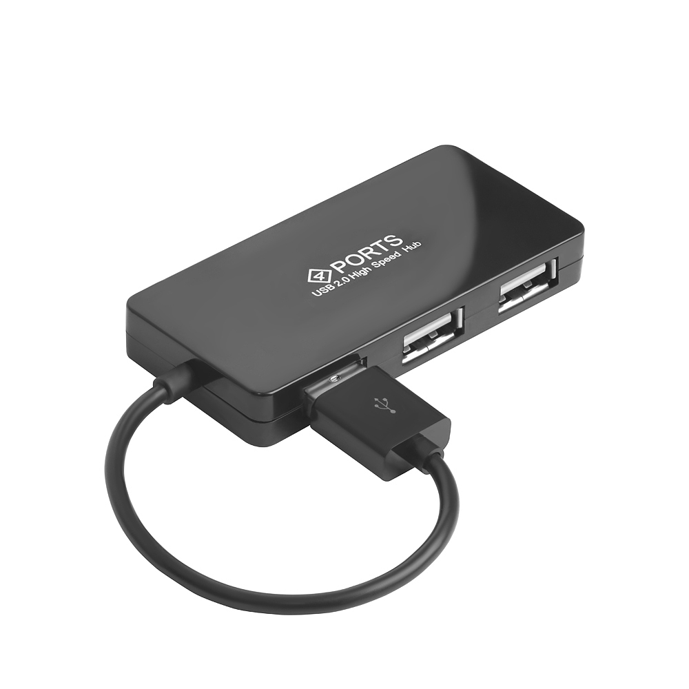 Greenconnect USB 2.0 Разветвитель GCR-UH244B на 4 порта 0,15m , black Greenconnect GCR-UH244B