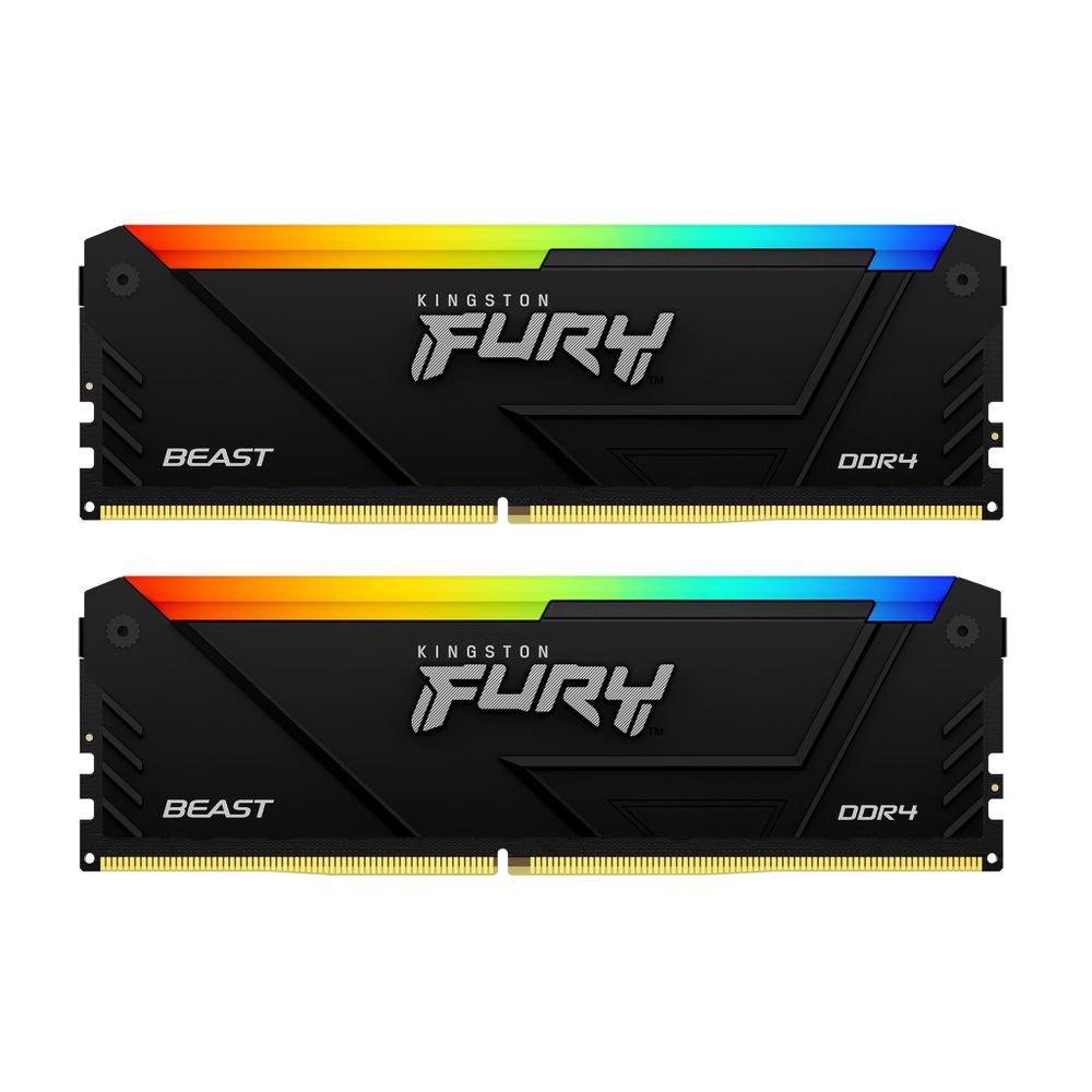 32GB DDR4 3600MHz DIMM FURY Beast Black RGB XMP KF436C18BB2AK2/32 kit 2x16Gb, CL18, 288-pin 1.35V Non-ECC