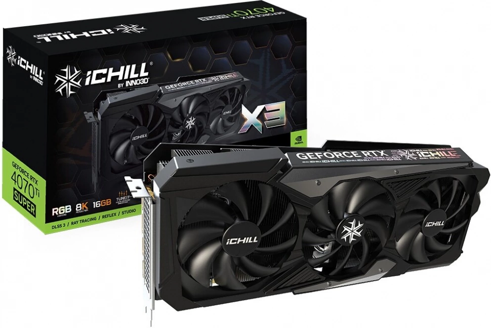 Видеокарта Inno3D nVidia GeForce RTX 4070 Ti Super iChill X3 16Gb (C407TS3-166XX-186148H)