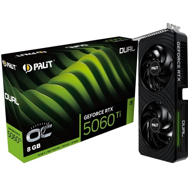 Видеокарта Palit GeForce RTX 5060 Ti Dual OC 8Gb (NE7506TT19P1-GB2062D)