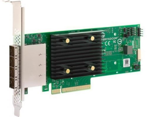 Контроллер Broadcom/LSI 9500-16e SGL (05-50075-00) PCIe Gen4 x8 LP, Tri-Mode SAS/SATA/NVMe 12G HBA, 16port(4*ext SFF8644), 3816 IOC (05-50075-00)