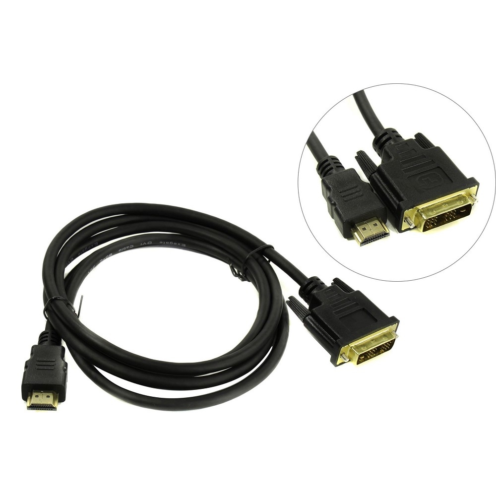 Exegate EX284894RUS Кабель HDMI-DVI ExeGate EX-CC-HDMIM-DVIM-3.0 (19M/19M, single link, 3м, позолоченные контакты)
