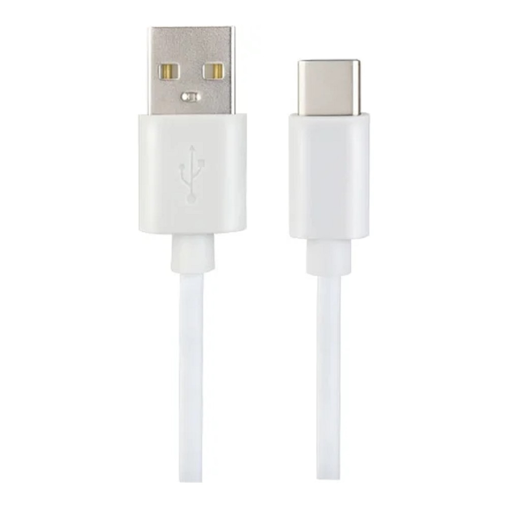 PERFEO Кабель USB A вилка - C вилка, 2.4A, белый, силикон, длина 1 м., ELASTIC (U4717)