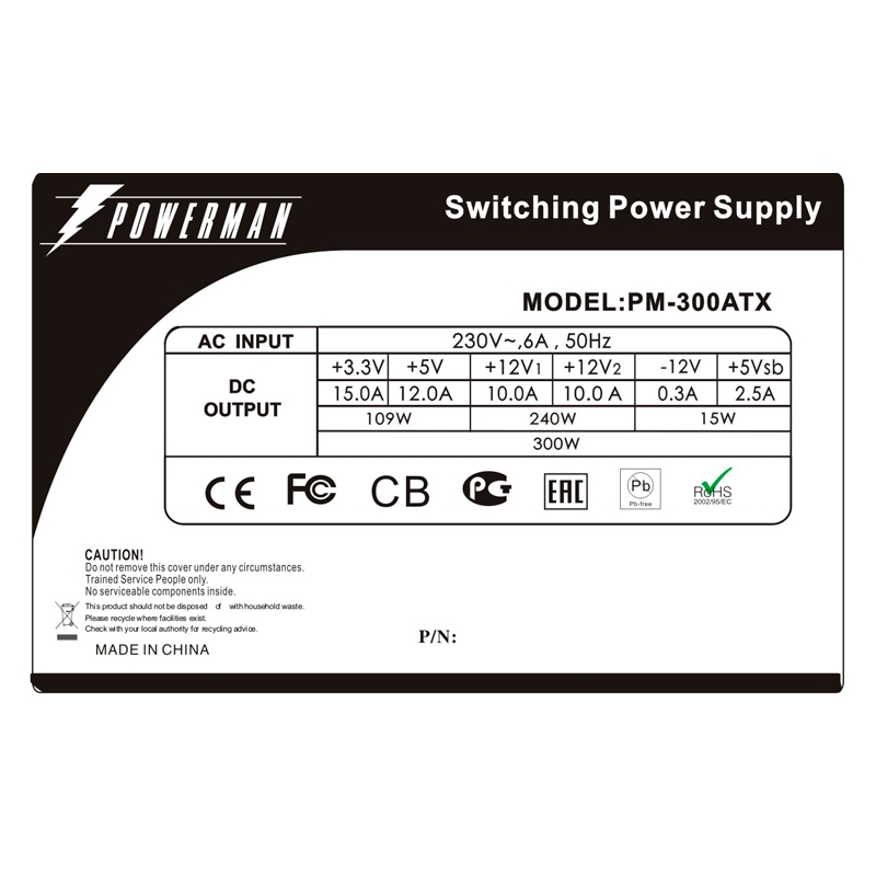 Блок питания Powerman Power Supply 300W PM-300ATX - TFX