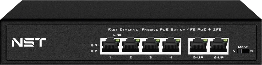 Passive PoE коммутатор Fast Ethernet New System Technologies (NST) NS-SW-4F2F-P/A