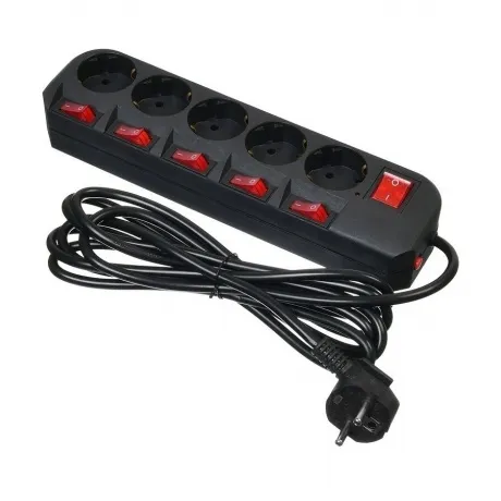 Сетевой фильтр Buro 500SH-3-B (5 розеток, 3 м) 500SH-3-B) черный (коробка) {992293} в Санкт-Петербурге