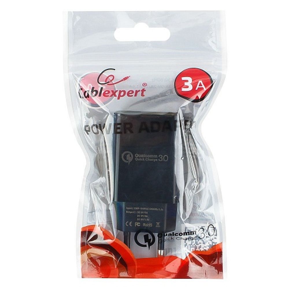 Адаптер питания Cablexpert MP3A-PC-17 QC3.0 5/9/12V 3A USBA Черный
