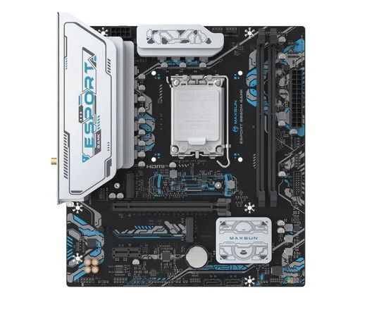 Материнская плата MAXSUN MS-eSport B860M GANK WIFI, LGA1851, B860, 2*DDR5, 2*SATA3, 2*M.2, USB 3.2, USB 2.0, 1*PCIEx16, 1*PCIex1, HDMI+DP, mATX
