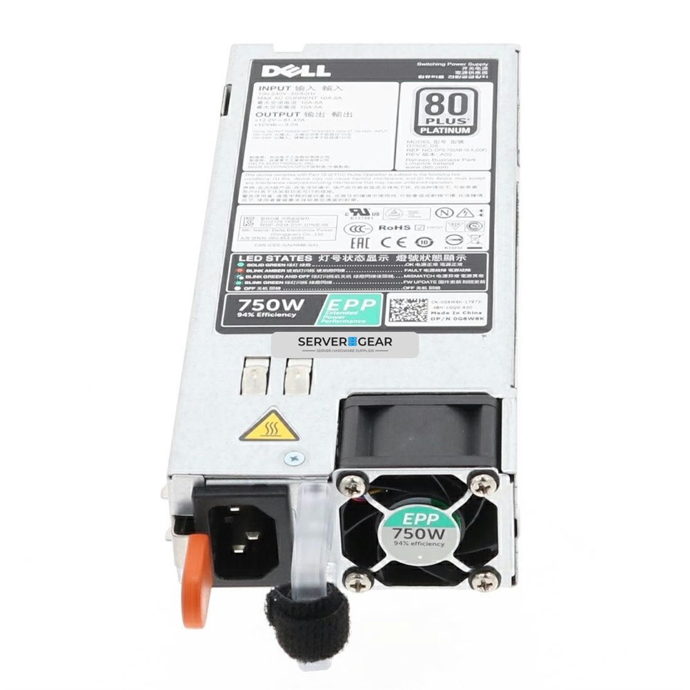 L750E-S0 Блок питания PSU 750W R530 R630 R730 R730XD R930 T430 T630