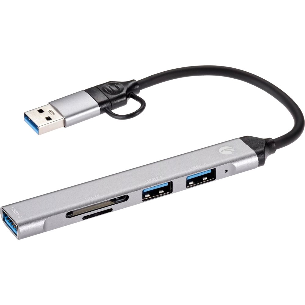 Адаптер TypeC+adapter-->USB3.0+2USB2,0+SD+TF, VCOM <DH297> Адаптер VCOM USB 2.0 Type-C+USB 2.0 Type-AM/USB 3.0+2 x USB 2.0 Type-AF+TF+SD (DH297)