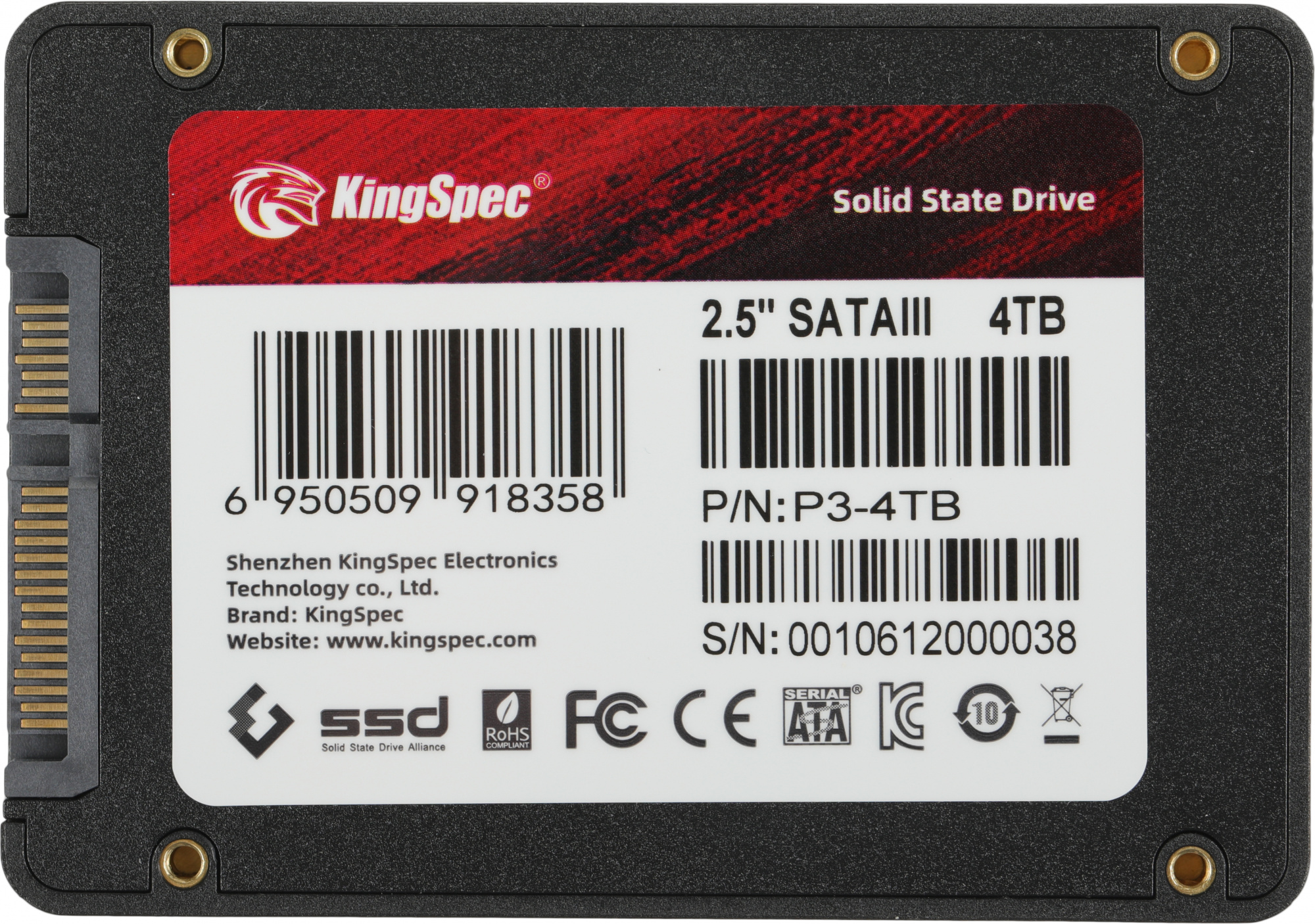Накопитель SSD Kingspec SATA III 4Tb P3-4TB 2.5"