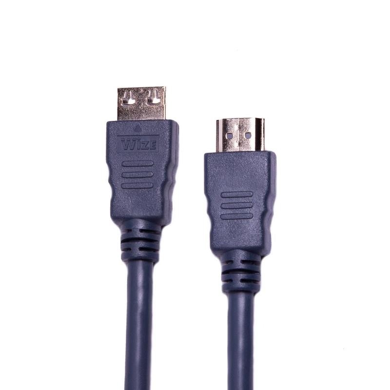 Wize CP-HM-HM-10M Кабель HDMI, 10 м, v.2.0, K-Lock, soft cable, 19M/19M, позол.разъемы, экран, темно-серый, пакет (121645)
