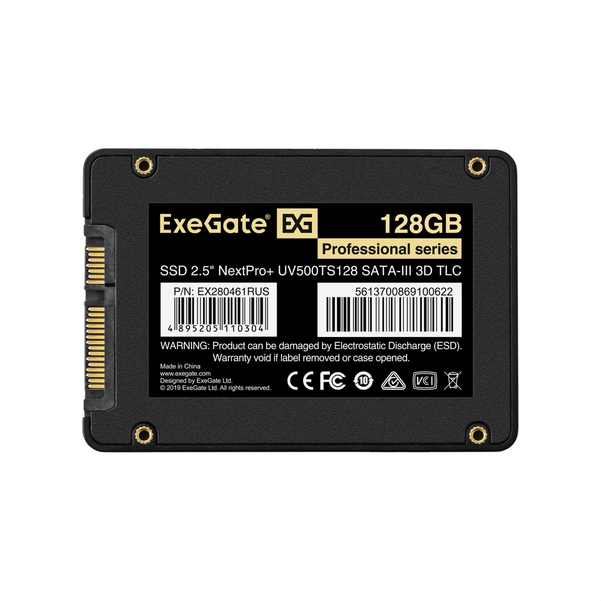 Накопитель SSD 2.5" 128GB ExeGate NextPro+ UV500TS128 (SATA-III, 3D TLC) (EX280461RUS)