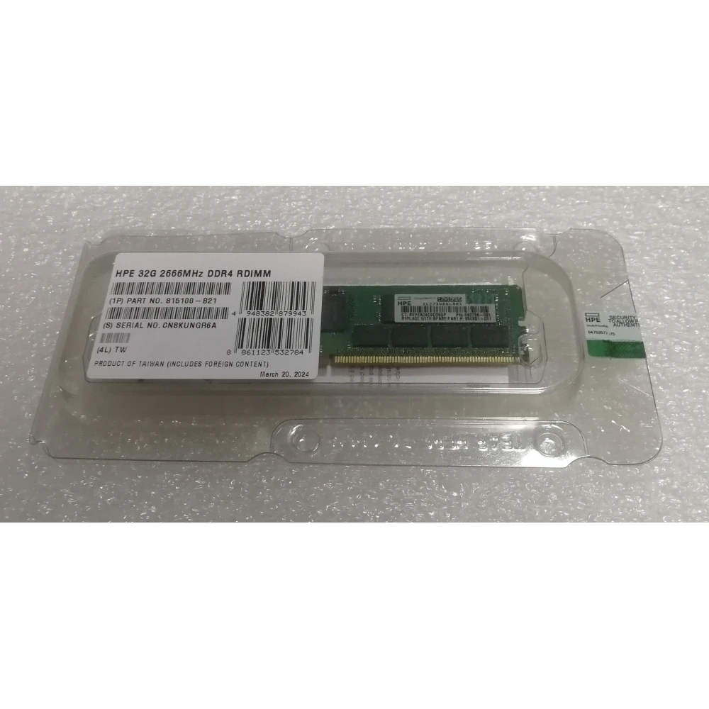 Оперативная память HPE 815100-B21 32G 2666MHz DDR4 RDIMM 2Rx4 PC4-21300 CAS-19 ECC Registered серверная 850881-001 840758-091 815100-B21