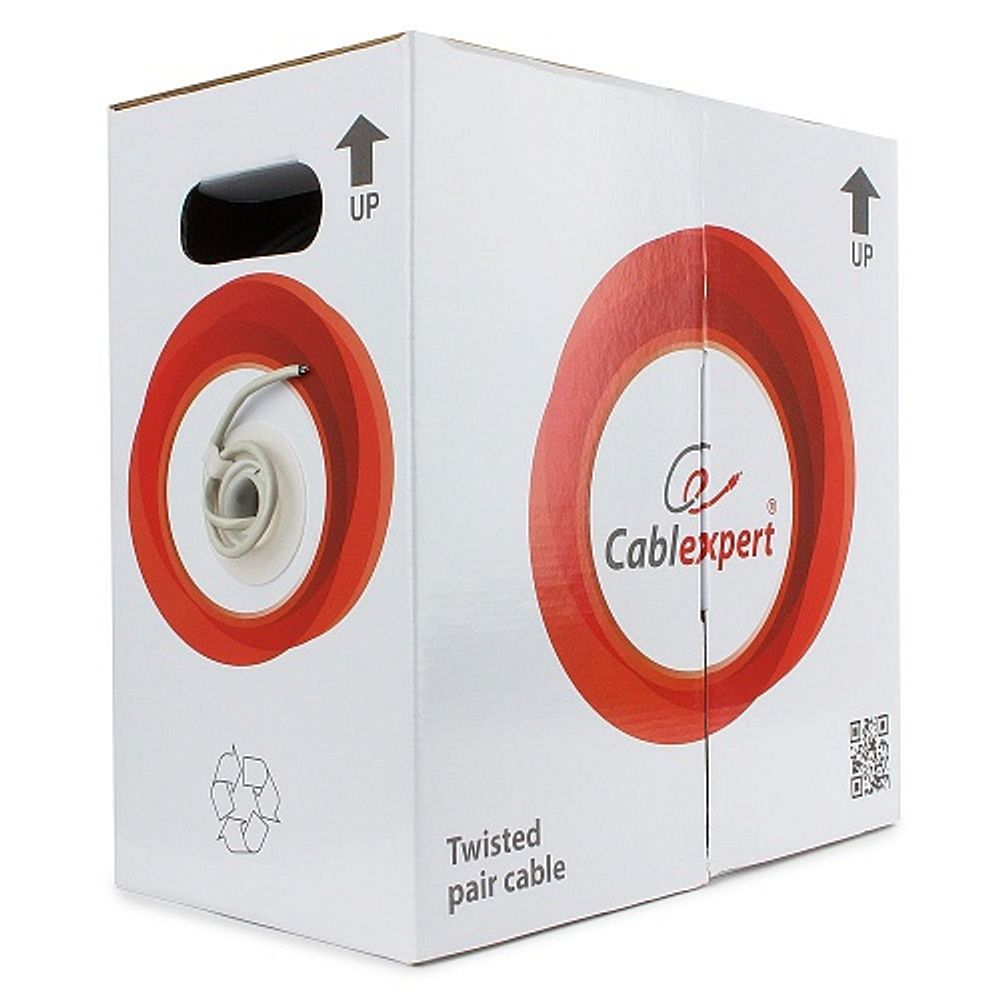 Кабель UTP Cablexpert UPC-5040E-SOL кат.5e CCA однож. 4х2х0.40 мм 305 м pullbox, серый (UPC-5040E-SOL)