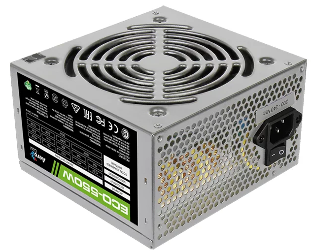 Блок питания Aerocool 550W Retail ECO-550W ATX v2.3 Haswell, fan 12cm, 400-mm cable, power cord, 20+4P, 12V 4+4P, 1x PCI-E 6+2P, 4x SATA, 3x PATA, 1x FDD (ECO-550W)