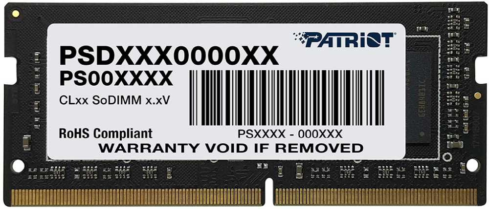 Память DDR4 16Gb 2400MHz Patriot PSD416G240081S RTL PC4-19200 CL17 SO-DIMM 260-pin 1.2В