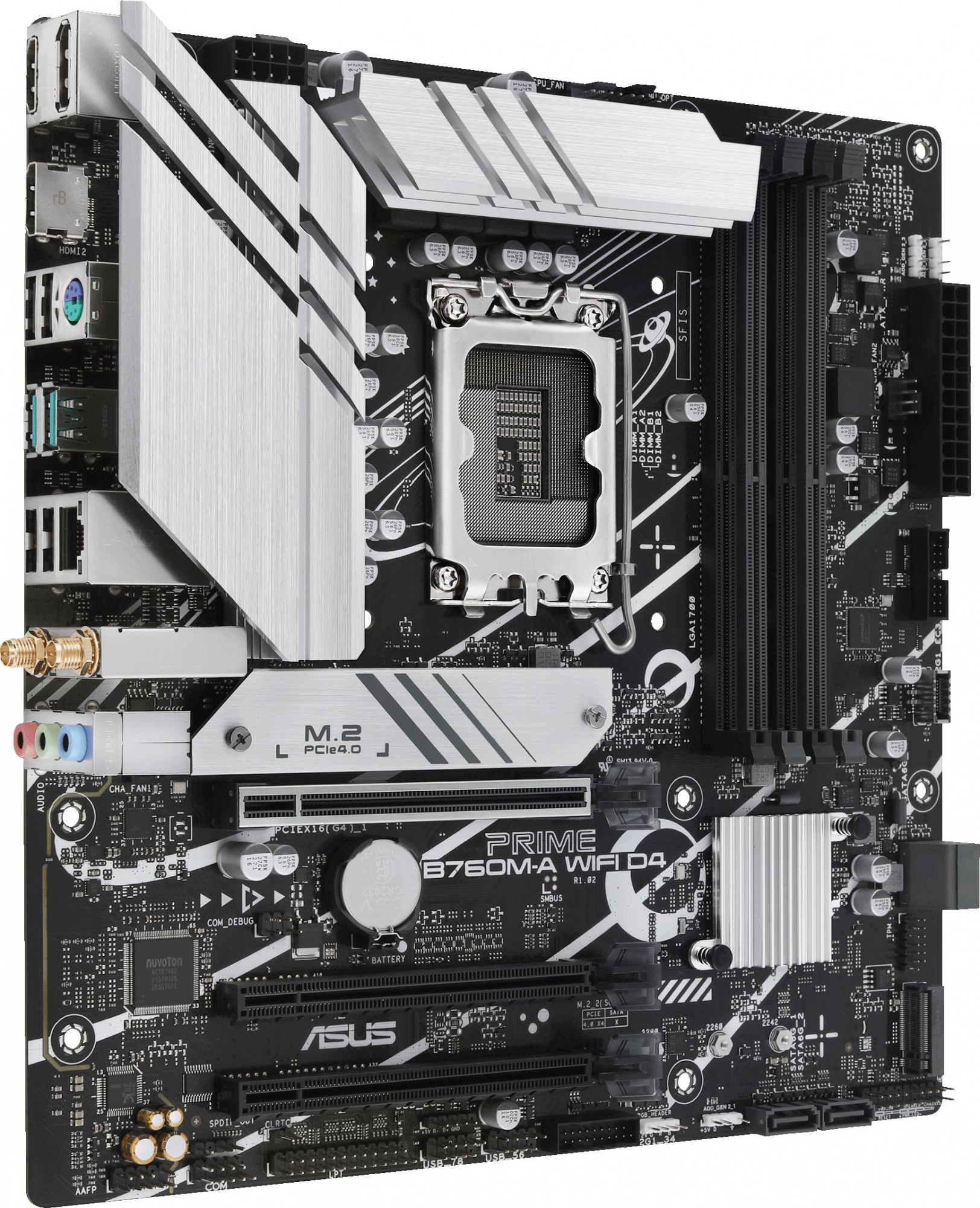 Материнская плата ASUS PRIME B760M-A WIFI D4, LGA1700, B760, 4*DDR4, HDMI+DP, 4xSATA3 + RAID, M2, Audio, Gb LAN, USB 3.2, USB 2.0, mATX; 90MB1CX0-M0EAY0 (PRIME B760M-A WIFI D4)