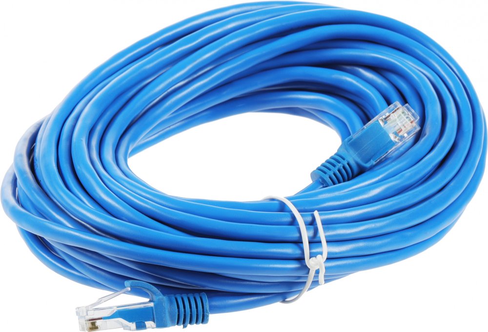 Патч-корд PP12-10M/B 1000G UTP 4 пары cat5E CCA molded 10м синий RJ-45 (m)-RJ-45 (m)