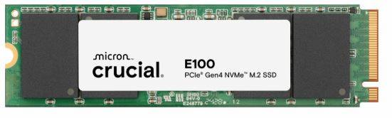 Твердотельный накопитель SSD M.2 Crucial 2.0Tb E100 <CT2000E100SSD8> (PCIe 4x4, up to 5000/4000MBs, 3D NAND, NVMe, 100TBW, 22х80mm)