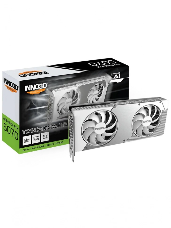 Видеокарта INNO3D nVidia GeForce RTX 5070 Twin X2 OC White 12Gb (N50702-12D7X-195064W)