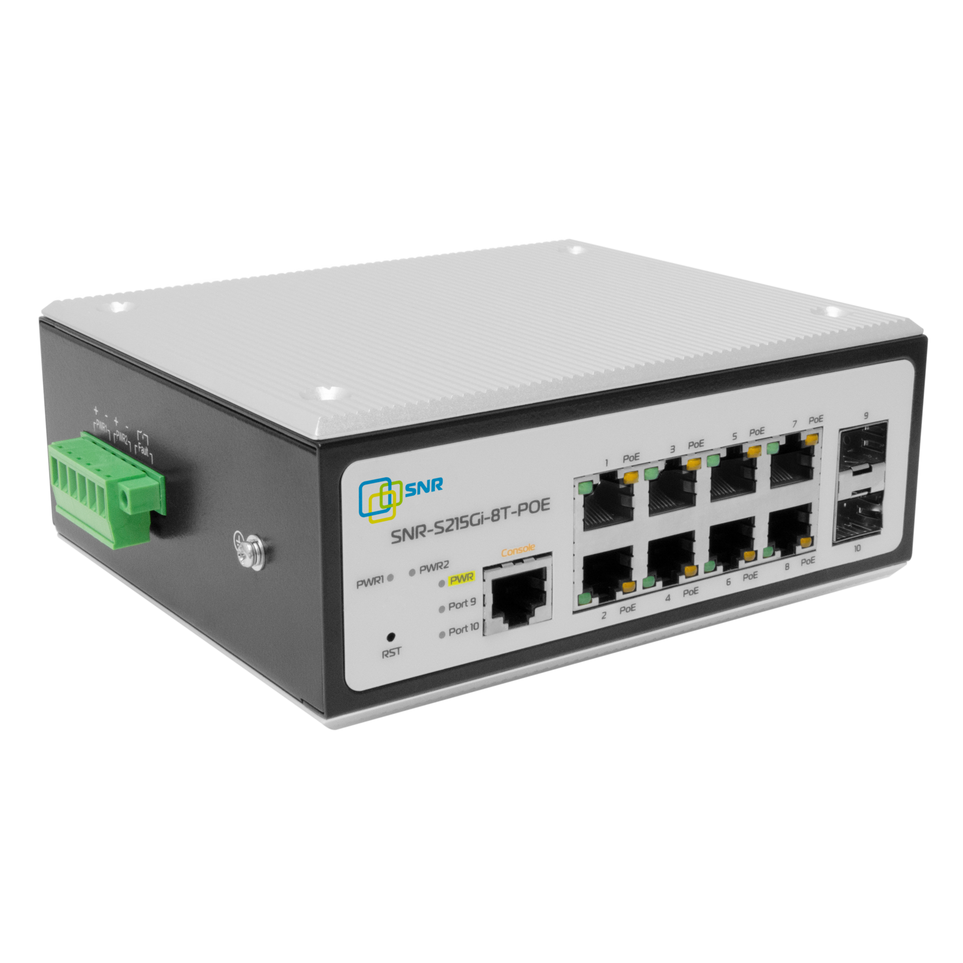 Управляемый промышленный POE коммутатор уровня 2 SNR-S215Gi-8T-POE