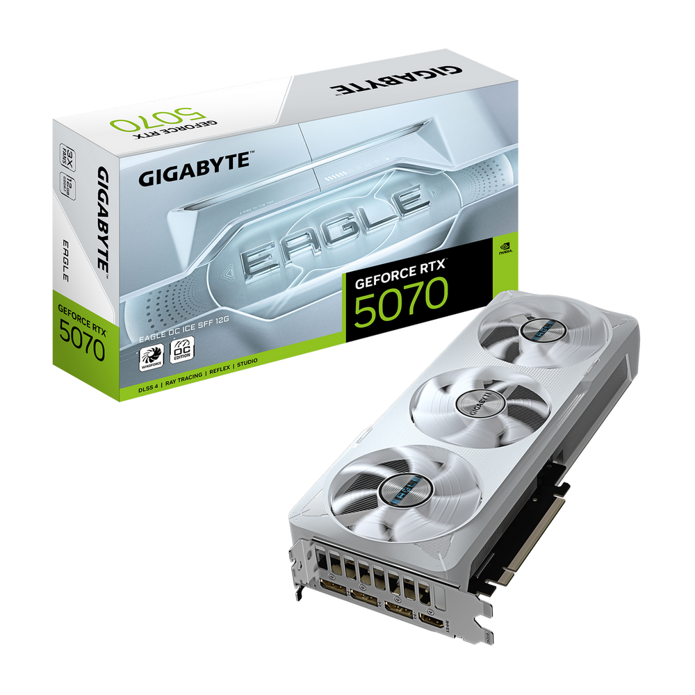 Видеокарта Gigabyte RTX5070 EAGLE OC ICE SFF 12GB GDDR7 192bit 3xDP HDMI 3FAN RTL