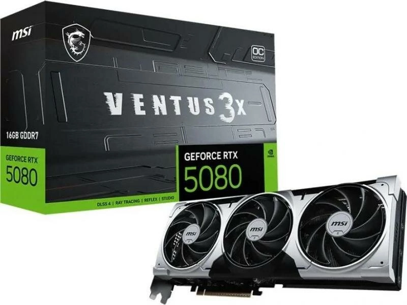 Видеокарта MSI GeForce RTX 5080 RTX 5080 16GB VENTUS 3X (602-V531-08S)
