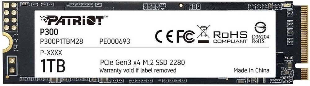 Накопитель SSD Patriot PCI-E x4 1Tb P300P1TBM28 P300 M.2 2280