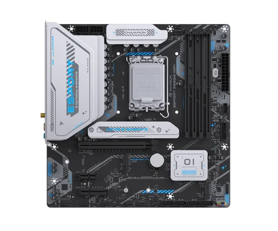 Материнская плата MAXSUN MS-eSport Z890M WIFI, LGA1851, Z890, 4*DDR5, 4*SATA3, 3*M.2, USB 3.2, USB 2.0, Type-C, 1*PCIEx16, 1*PCIex4, 1*PCIex1, HDMI+DP, ATX