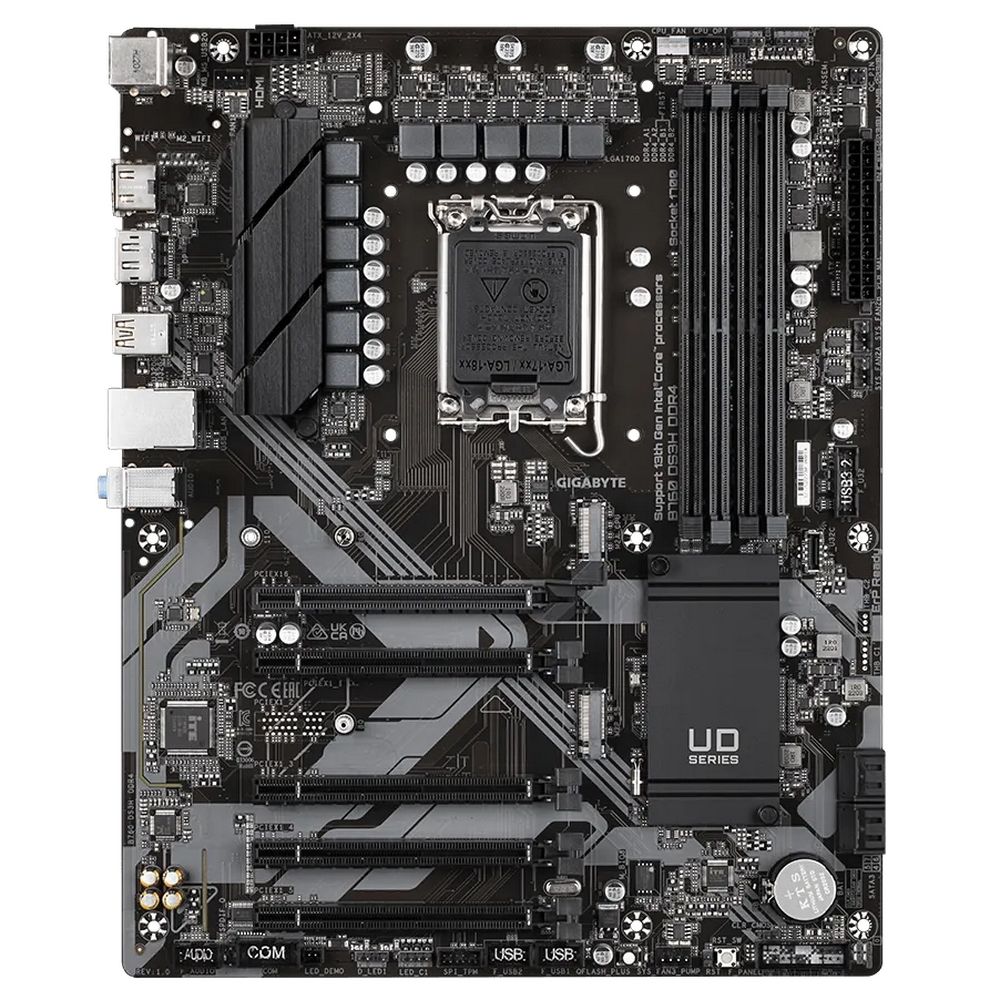Материнская плата GIGABYTE B760 DS3H DDR4, LGA1700, B760, 4*DDR5, DP+HDMI, 4 SATA 6 Гб/с, M2, Audio, Gb LAN, USB 3.2, USB 2.0, Type-C, COM*1 port, ATX (B760 DS3H DDR4)