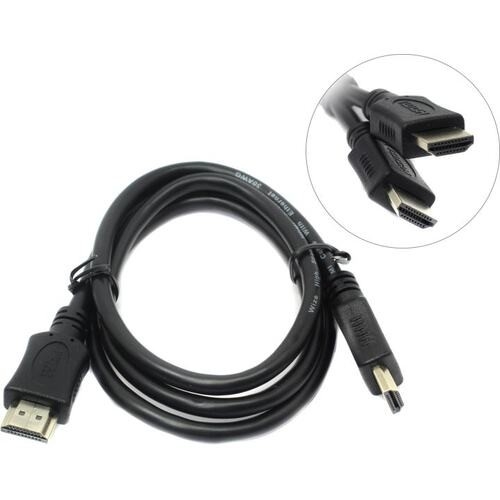 Wize C-HM-HM-1M Кабель HDMI 1 м., v.2.0, 19M/19M, позол.разъемы, экран, черный, пакет