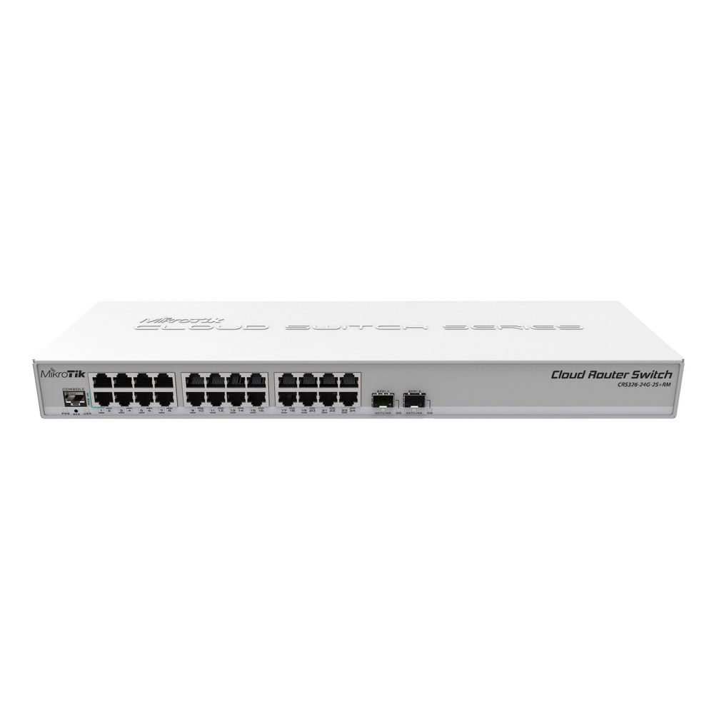 Коммутатор MikroTik CRS326-24G-2S+RM 24G 2SFP+ управляемый