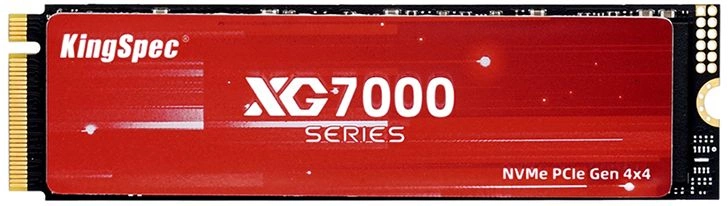 Твердотельный накопитель SSD M.2 KingSpec 2.0Tb XG7000 Series <XG7000-2TB> (PCI-E 4.0 x4, up to 7400/6600MBs, 3D TLC, 1200TBW, NVMe 1.4, 22х80mm, heatsink)