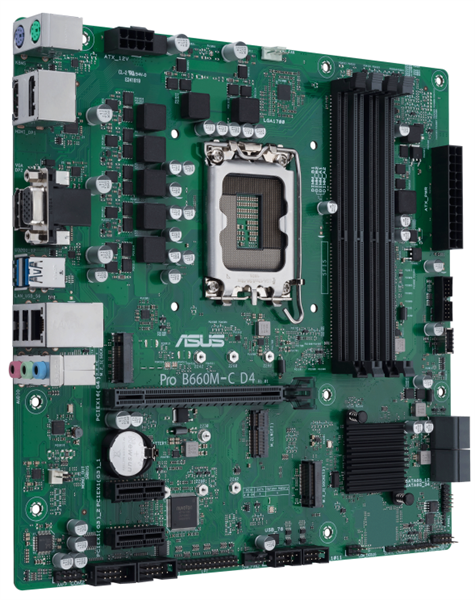Материнская плата ASUS PRO B660M-C D4-CSM, LGA1700, B660, 4*DDR4, DPx2, HDMIx1, SATA3 + RAID, Audio, Gb LAN, USB 3.2*6, USB 2.0*6, mATX; 90MB19B0-M0EAYC (PRO B660M-C D4-CSM)