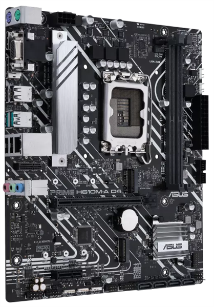 Материнская плата ASUS PRIME H610M-A D4-CSM, LGA1700, H610, 2*DDR4, D-Sub + DP + HDMI, SATA3, Audio, Gb LAN, USB 3.2*4, USB 2.0*6, COM*1 header (w/o cable), mATX ; 90MB19P0-M0EAYC (PRIME H610M-A D4-CSM)
