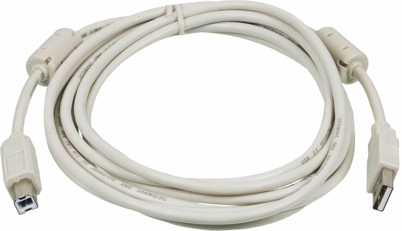 Кабель Ningbo USB2.0-AM/BM-3M-MG USB A(m) USB B(m) 3м феррит.кольца серый