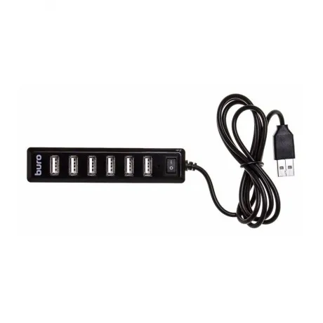 Хаб-разветвитель USB 2.0 Buro BU-HUB7-1.0-U2.0 7порт. черный в Санкт-Петербурге