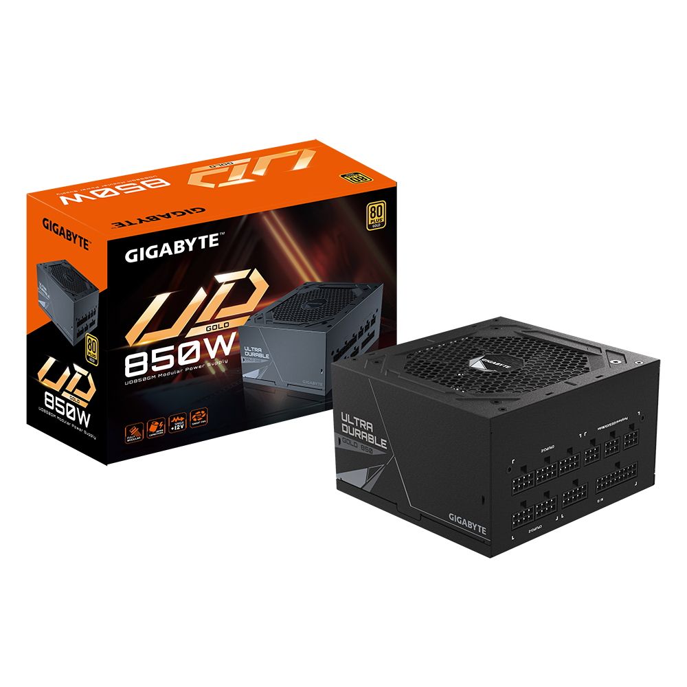 Блок питания Gigabyte ATX 850W GP-UD850GM 80+ gold 24+2x(4+4) pin APFC 120mm fan 8xSATA Cab Manag RTL