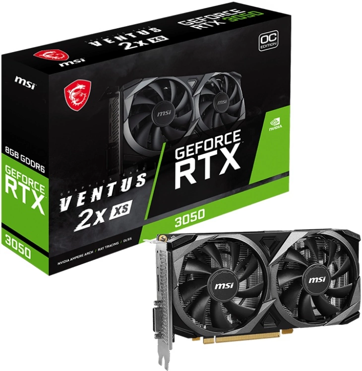 Видеокарта MSI RTX 3050 VENTUS 2X E 6G OC