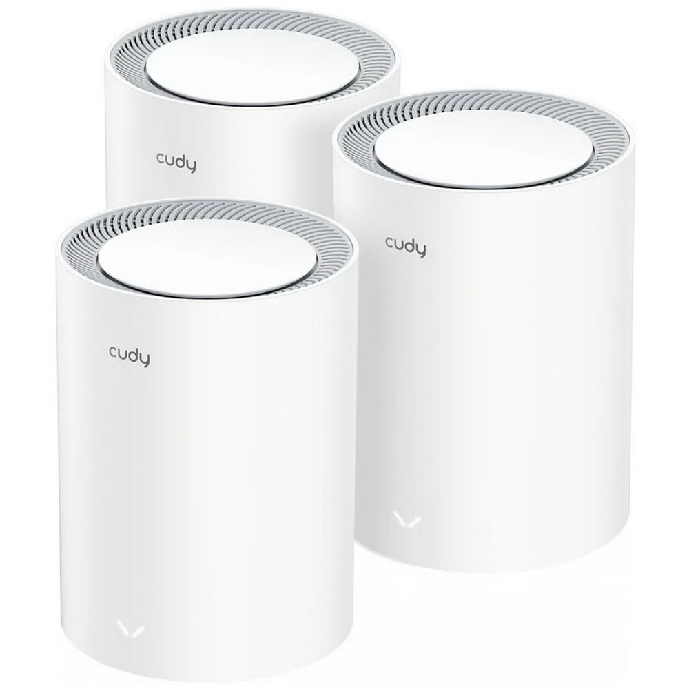 Маршрутизатор CUDY BE3600 Wi-Fi 7 Mesh Solution Gigabit Dual Band 3-Pack, Chipset Broadcom, 802.11be/ax/ac/a/b/g/n, 2882Mbps at 5GHz + 688Mbps at 2.4GHz, 3 x 10/100/1000Mbps Ports, Internal antennas, Zerotier/PPTP/L2TP/OpenVPN/WireGuard, MLO, MU-MIMO, Gue