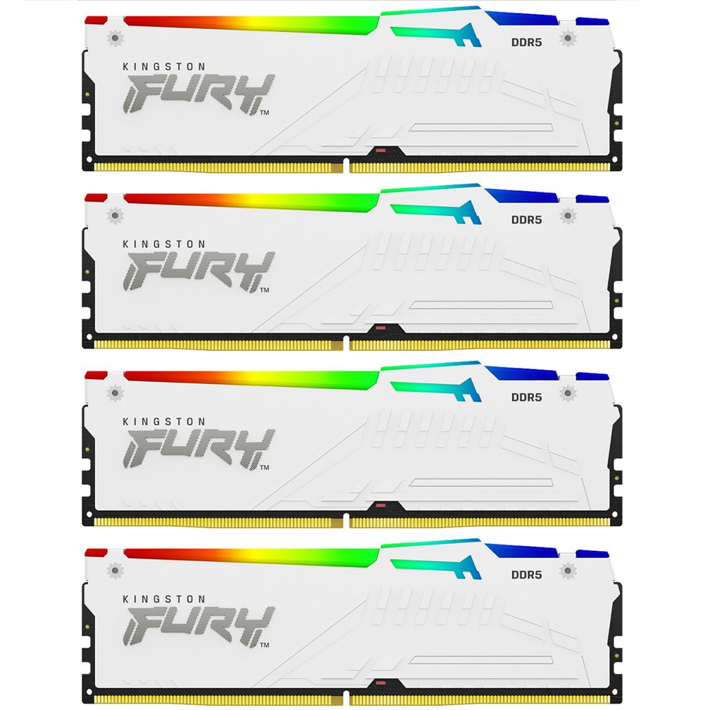 Модуль памяти Kingston 128GB DDR5 5200MHz DIMM FURY Beast White RGB (4х32gb), CL40