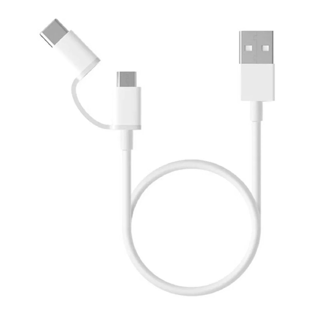 Кабель Xiaomi Mi 2-in-1 SJV4083TY USB A(m) micro USB B (m) USB Type-C (m) 0.3м белый
