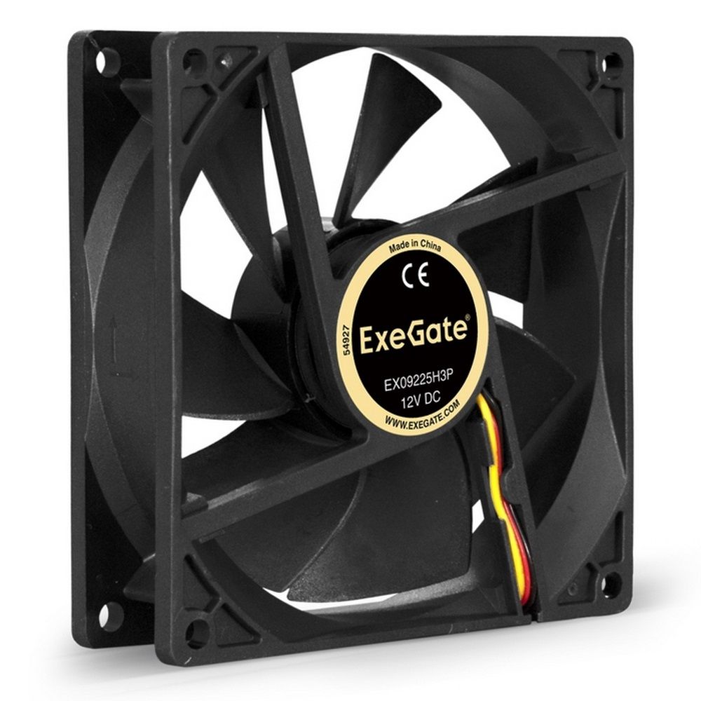 Вентилятор ExeGate EX09225H3P 92x92x25 мм, Hydraulic bearing (гидродинамический), 3pin, 2000RPM, 23dBA