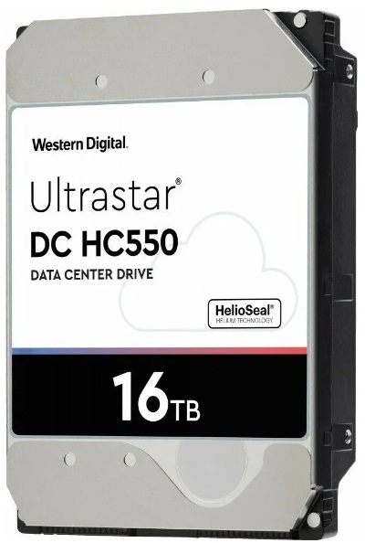 Жесткий диск Western Digital Ultrastar DC HС550 HDD 3.5" SATA 16Тb, 7200rpm, 512MB buffer, 512e (WUH721816ALE6L4), 1 year (0F38466)