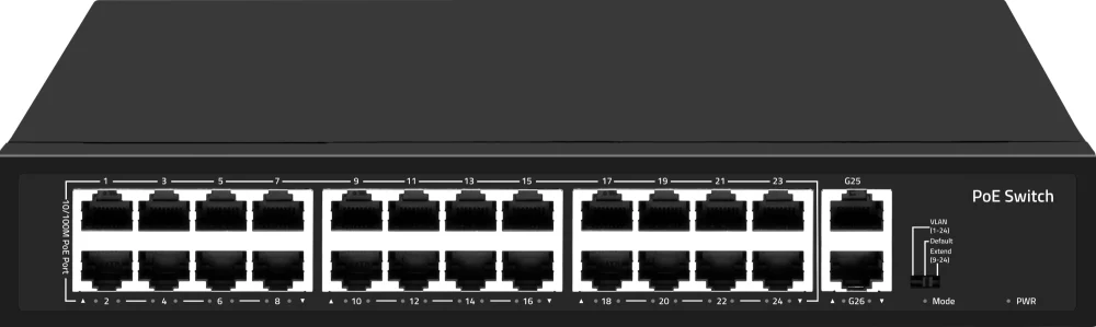 Коммутатор Falcon Eye FE-24FPG2 00-00330355 24x100Мбит/с 2x1Гбит/с 24PoE