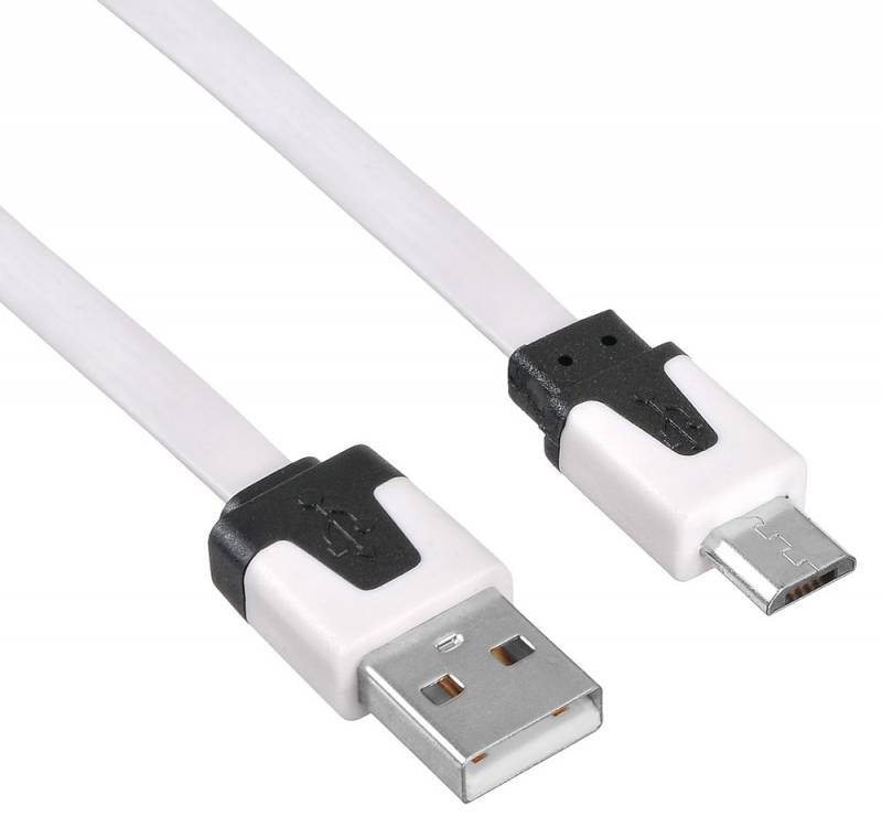 Кабель Buro BHP MICROUSB 1M FLAT USB (m)-micro USB (m) 1м белый плоский