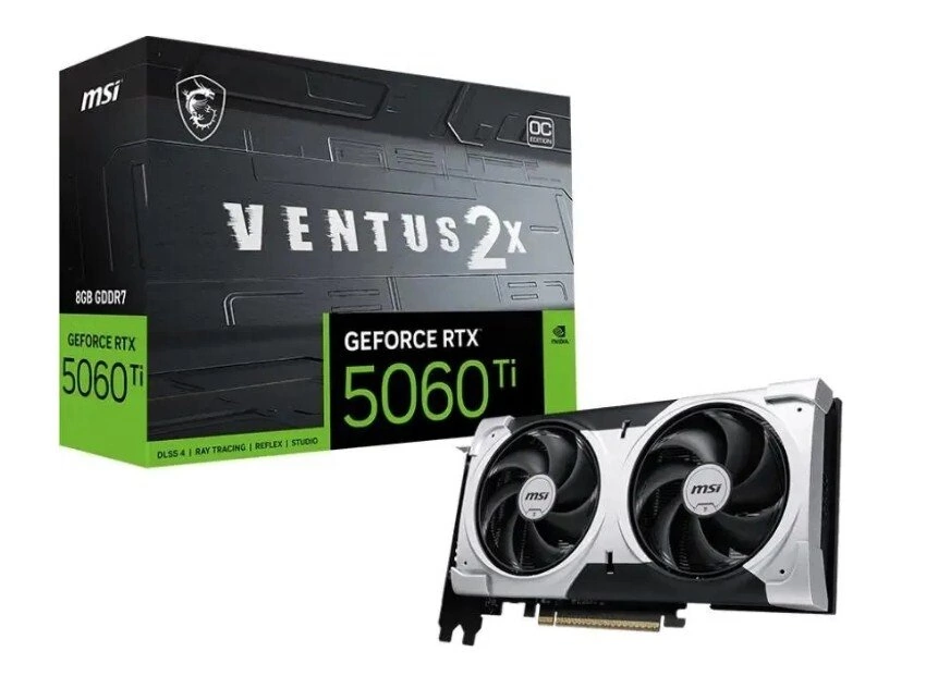 Видеокарта MSI GeForce RTX 5060 Ti VENTUS 2X PLUS OC (RTX 5060 Ti 8G VENTUS 2X OC PLUS)