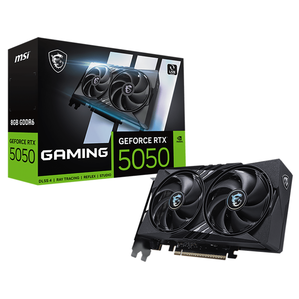 Видеокарта MSI RTX5050 GAMING 8GB GDDR6 128bit 3xDP HDMI 2FAN RTL
