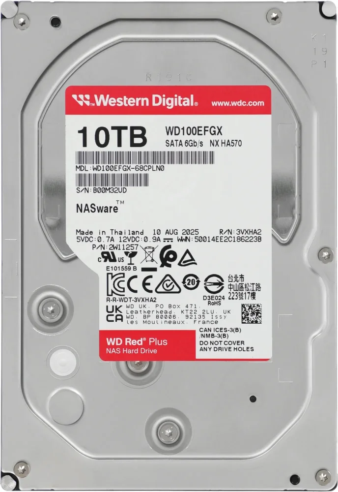 Жесткий диск WD SATA-III 10TB WD100EFGX NAS Red Plus в Санкт-Петербурге